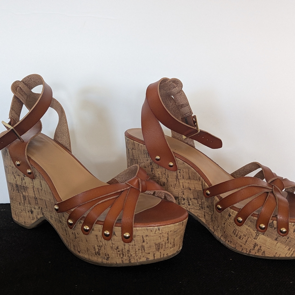 Mossimo Supply Co. Brown Platform Wedge Sandals